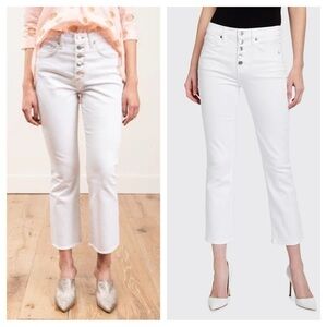 Veronica Beard / Carolyn white  baby boot jeans with fray 28